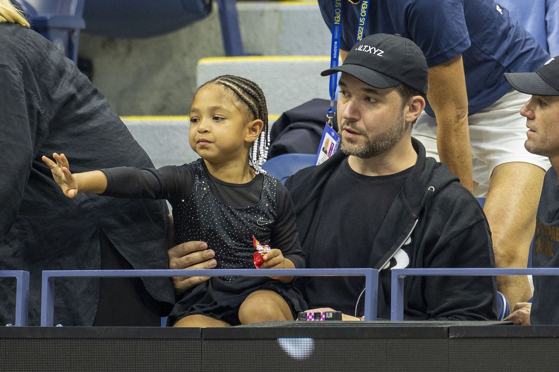 Alexis Ohanian with his daughter Olympia at the US Open Tennis Championship 2022 - Source: Getty