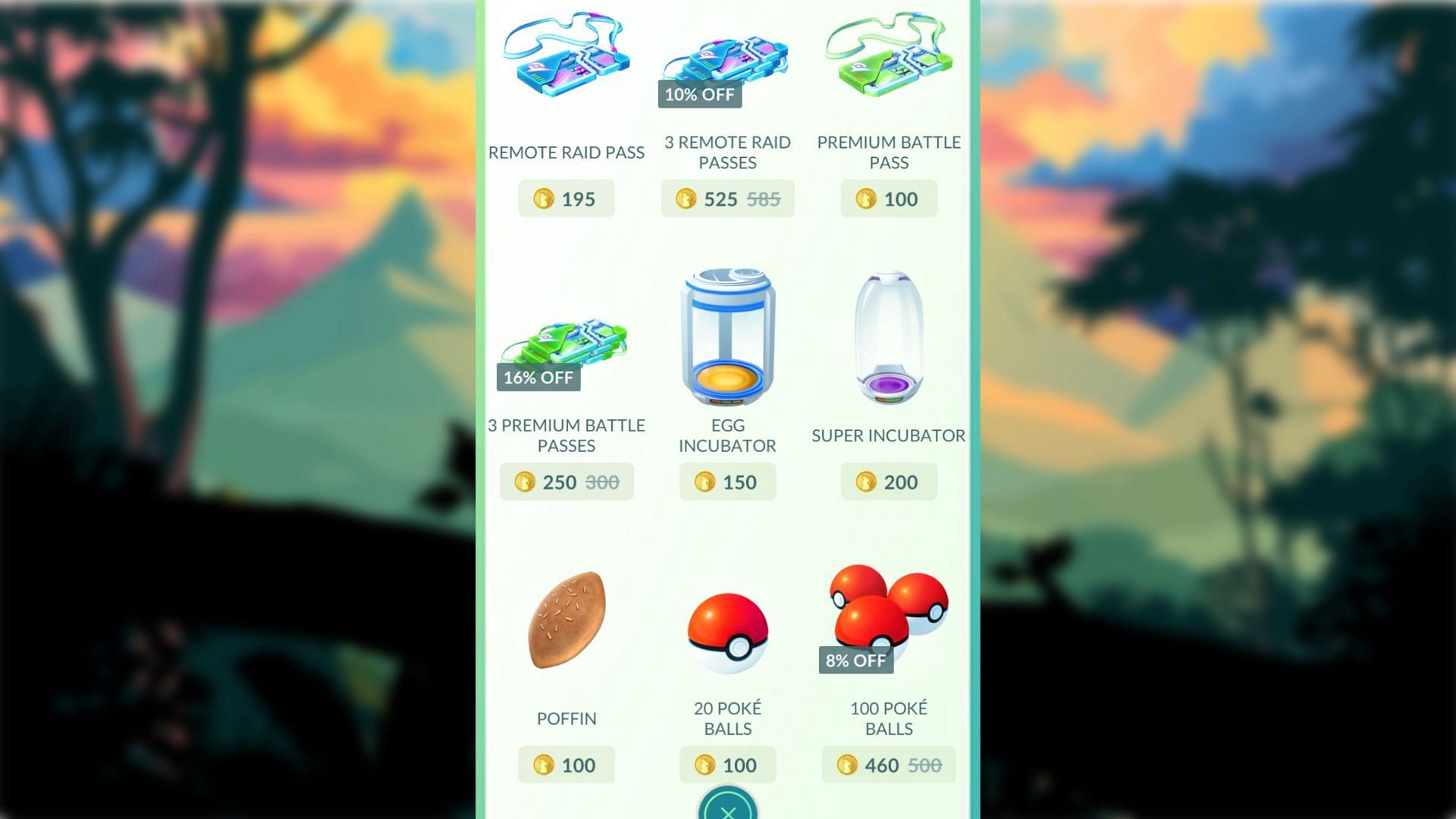 Pokemon GO Shop UI change shows discounts (Image via TPC)