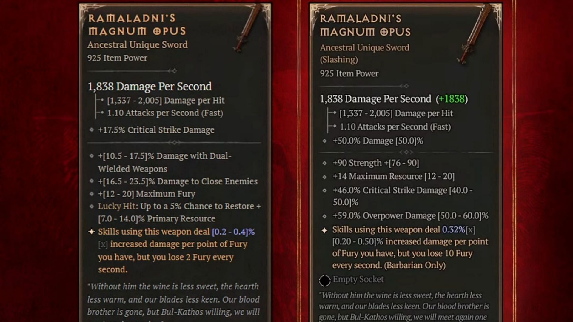 This weapon increases in damage based on your remaining Fury (Image via Blizzard Entertainment || Slaydra)