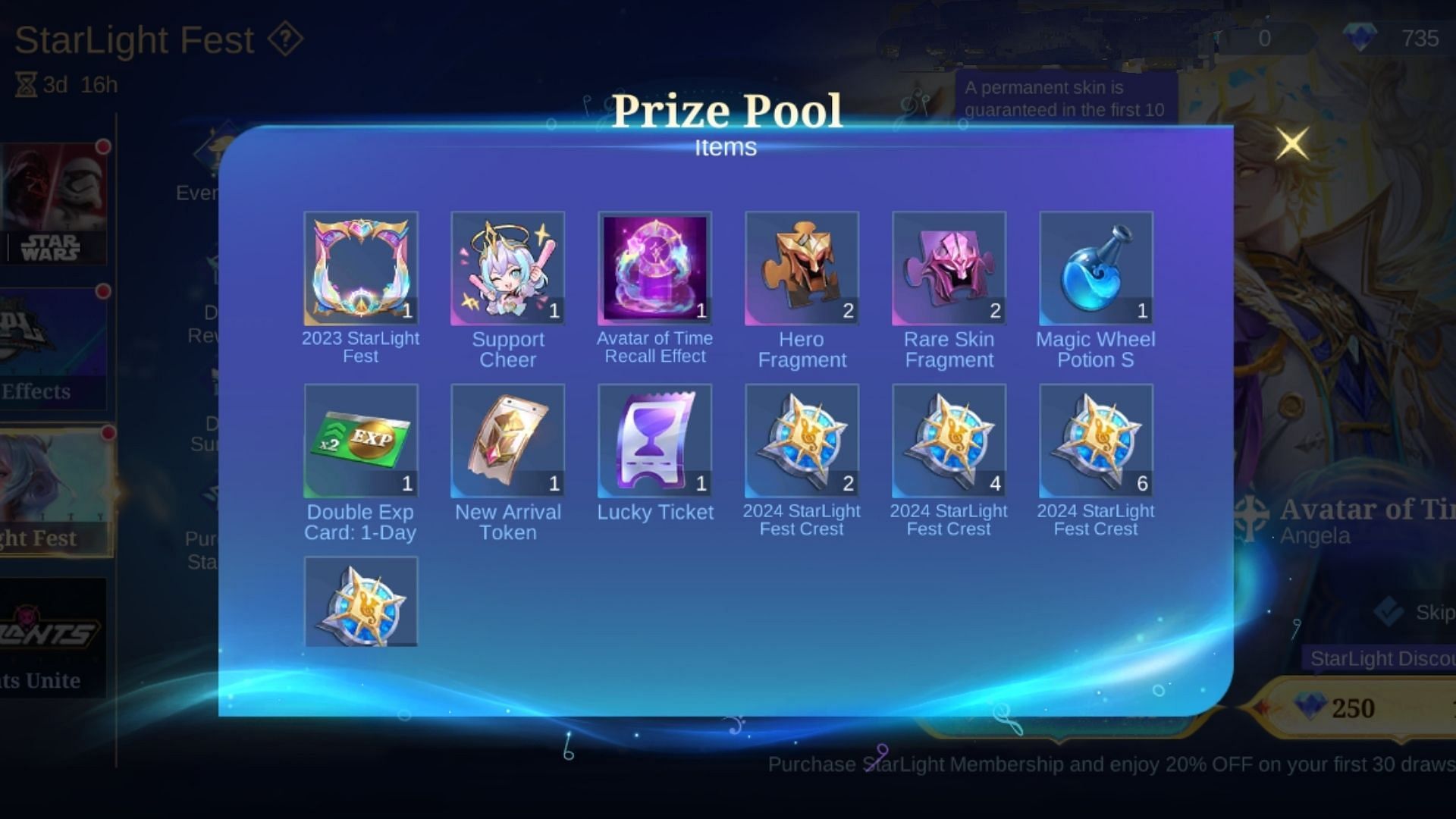 The Items available as rewards in this event (Image via Moonton Games)