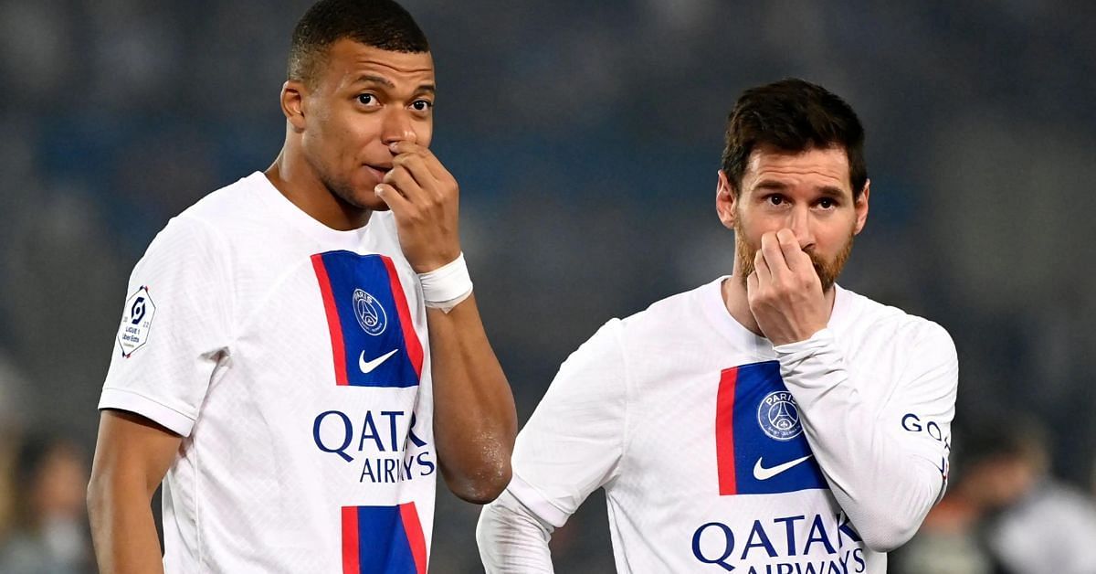 Kylian Mbappe (left) and Lionel Messi