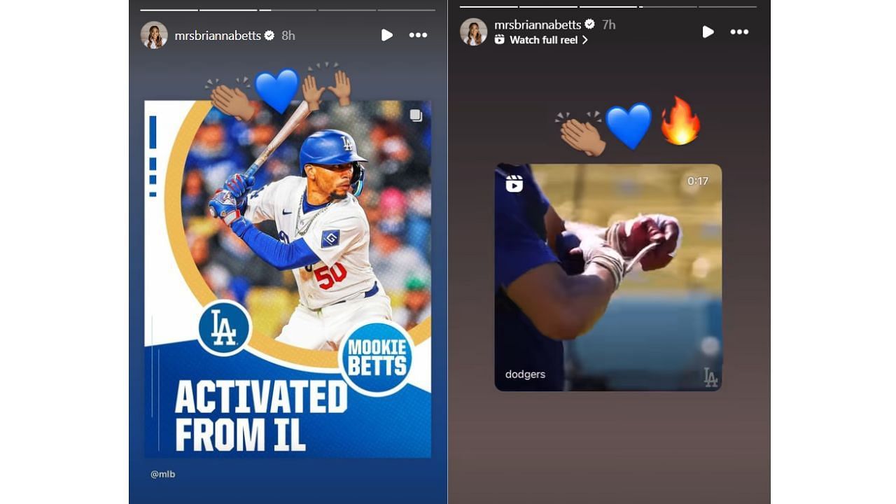 Screenshots of Brianna Betts&#039; Instagram stories