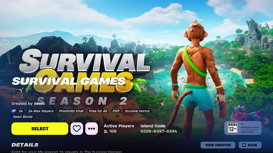 Fortnite Survival Games UEFN map code, how to play, and more