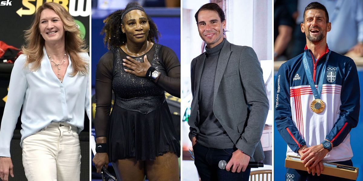 Steffi Graf, Serena Williams, Rafael Nadal and Novak Djokovic (Source: Getty)