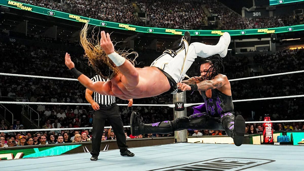 Drew McIntyre and Seth Rollins fought for the title at Money in the Bank (Photo credit: WWE.com)