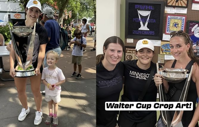 In Photos: Taylor Heise entourages Walter Cup with PWHL Minnesota teammates at state fair