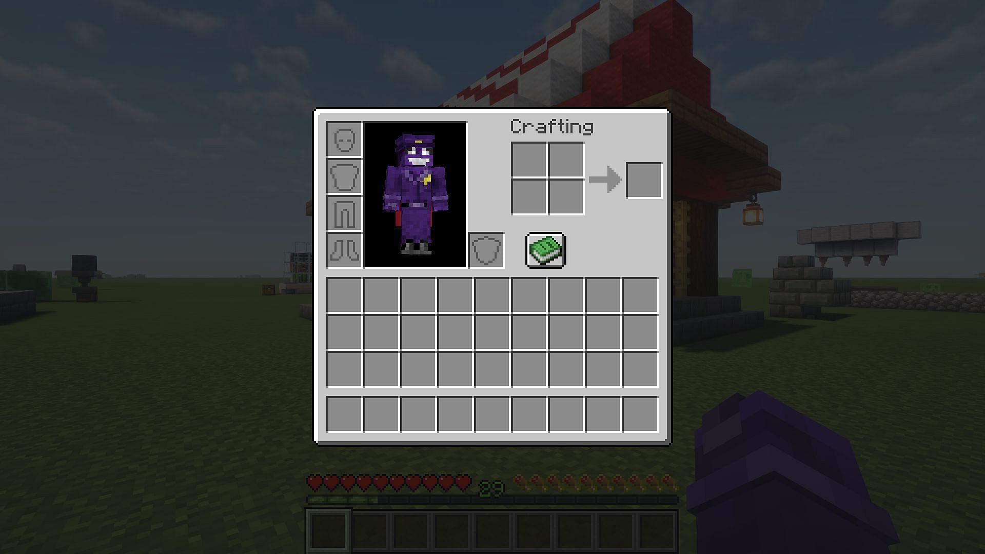 The Purple Guy skin in the inventory (Image via Mojang)