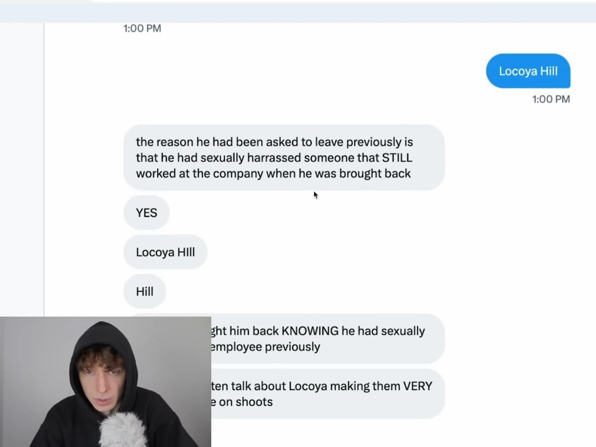 Former employee alleges MrBeast re-hired Locoya Hill (Image via YouTube/DogPack404)