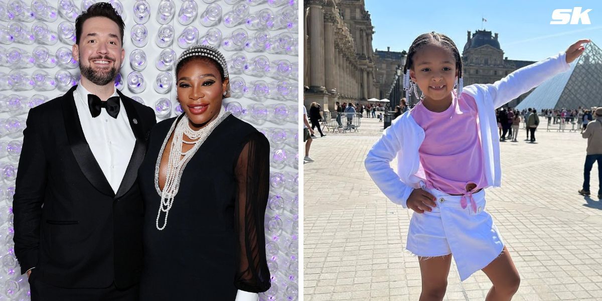 Serena Williams and Alexis Ohanian (R) and Olympia (L); ( Source: Getty (L) and Instagram: https://www.instagram.com/p/Csx-S-HuCRS/ (R)