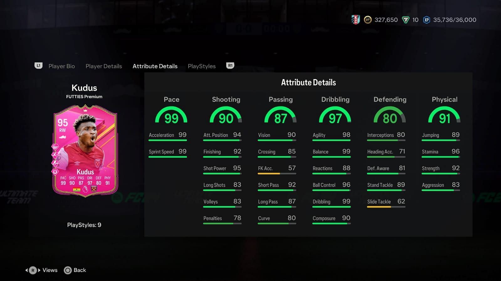 The card has amazing stats (Image via EA Sports)