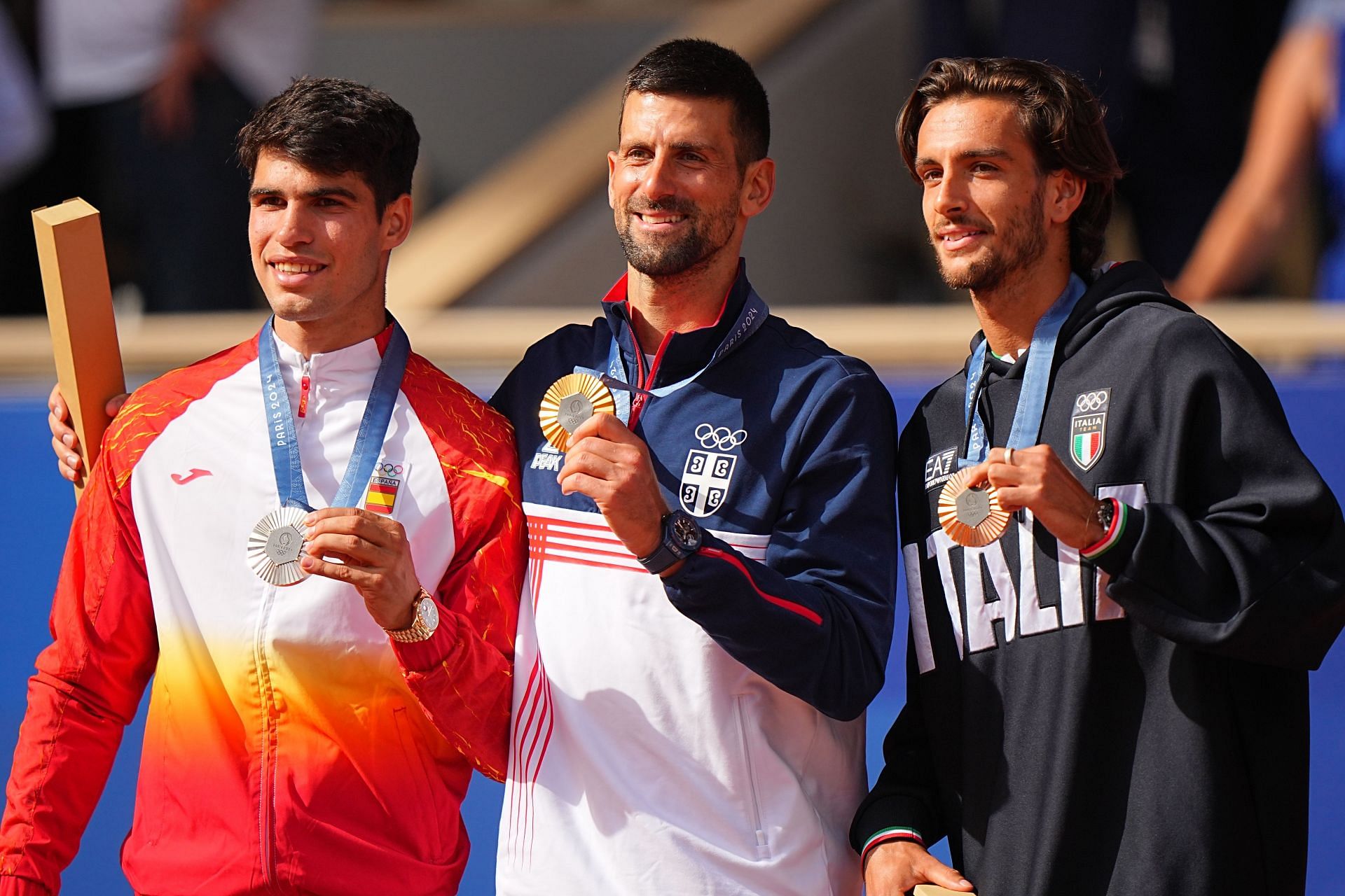 Alcaraz, Djokovic and Musetti at the 2024 Summer Olympics - Day 9 - (Image via Getty)