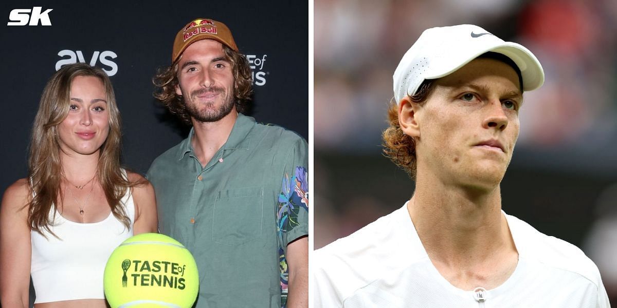 Paula Badosa and Stefanos Tsitsipas (L), Jannik Sinner (R) (Source: Getty Images)