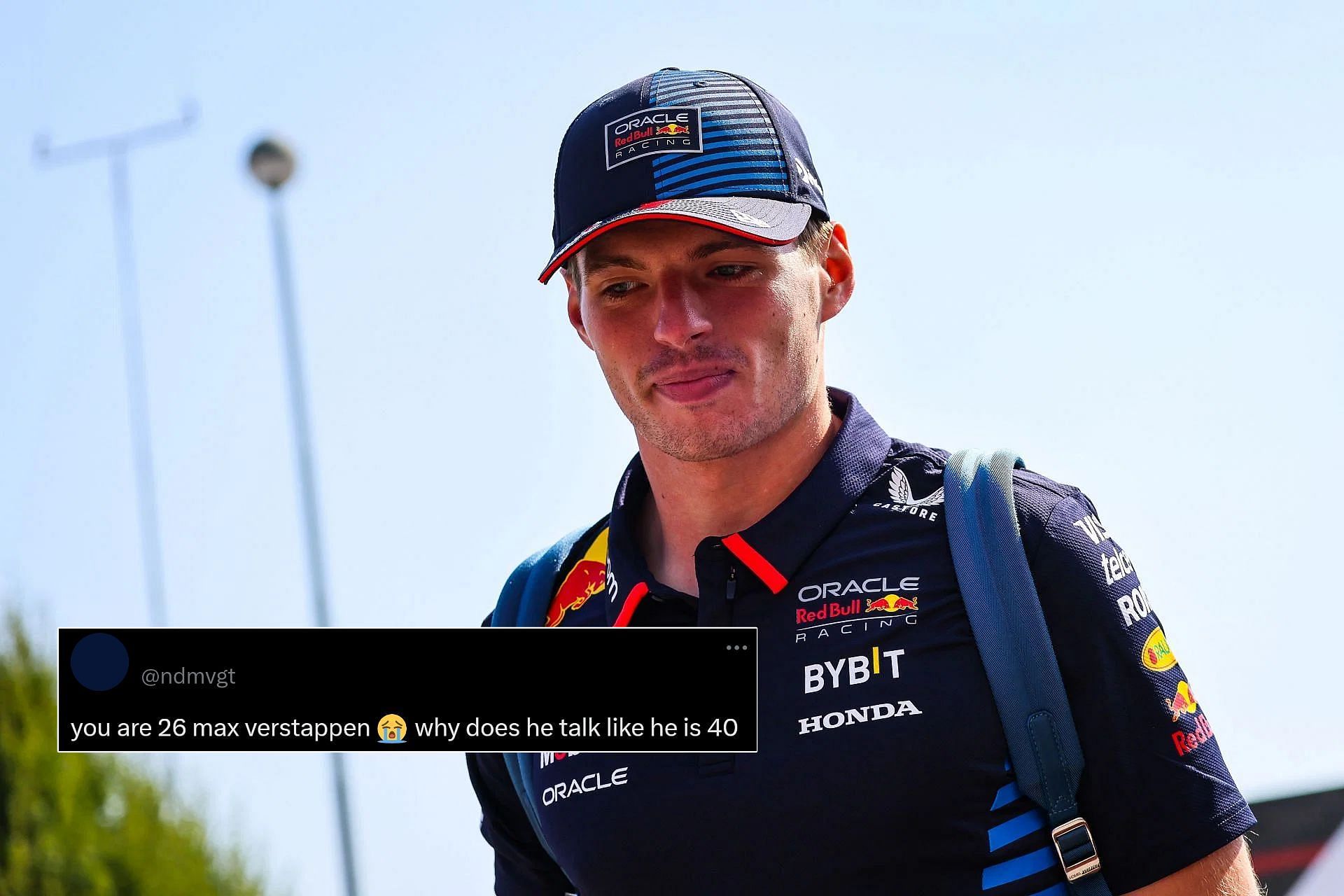 Max Verstappen in the paddock prior to the 2024 F1 Italian Grand Prix Friday practice (Image via Getty || X/@ndmvgt)