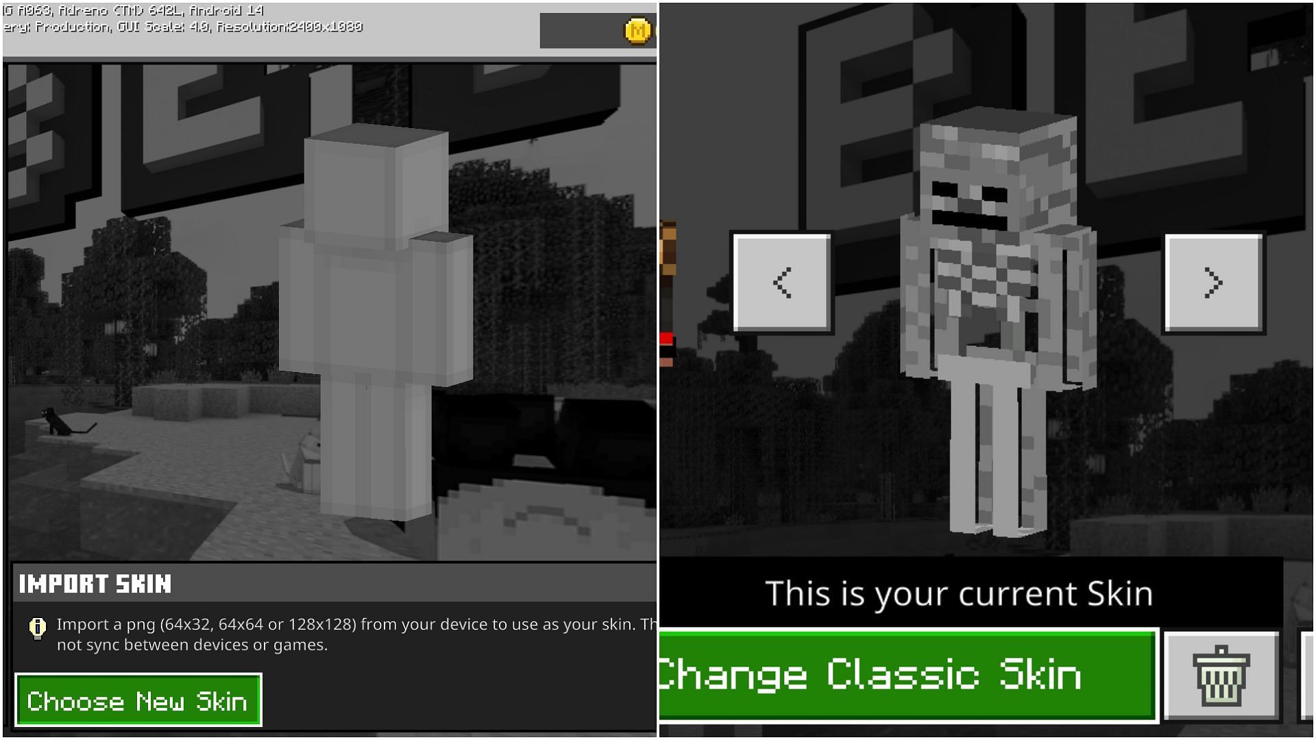 Custom skins can be added to the Bedrock Edition as well (Image via Mojang Studios)