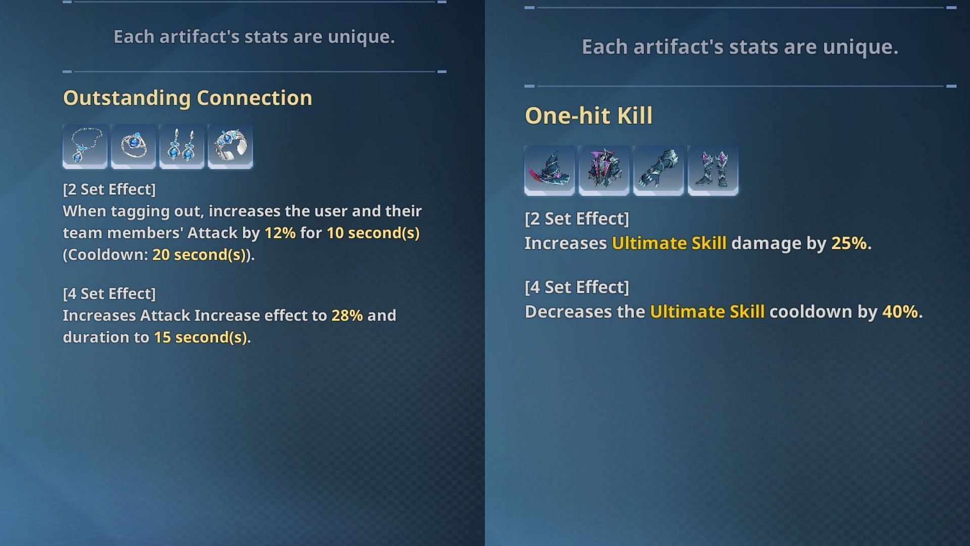 Best artifacts for Gunhee build. (Image via Netmarble)