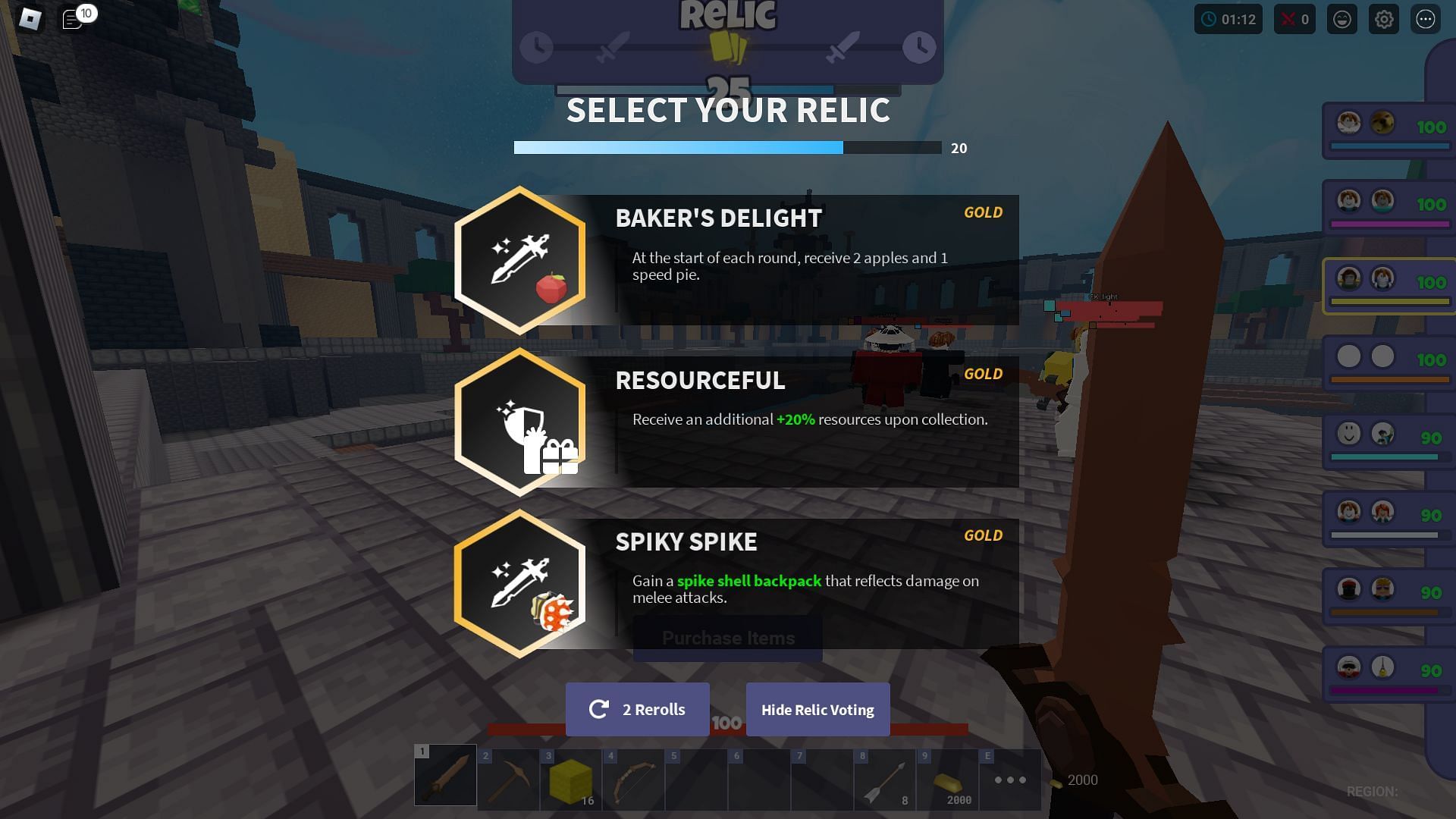 Picking a relic (Image via Roblox)