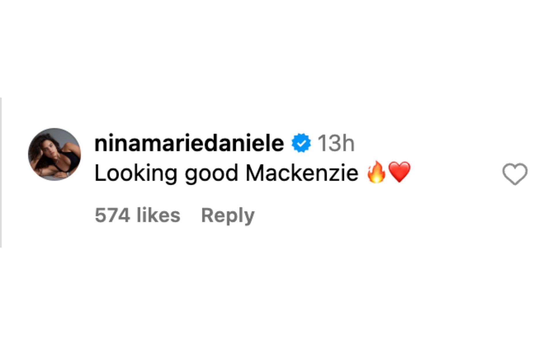 Nina-Marie Daniele commented on Mackenzie Dern&#039;s UFC Abu Dhabi official weigh-in. [via @mmajunkie on Instagram]