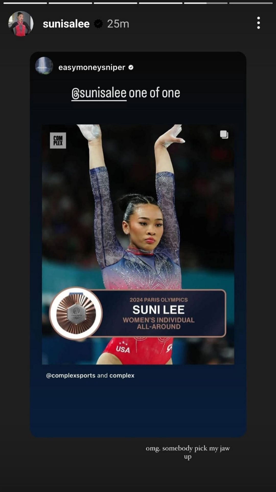 Suni Lee left jaw-dropped over Kevin Durant&#039;s praise after bronze medal win (Image credit: @sunisalee on IG)