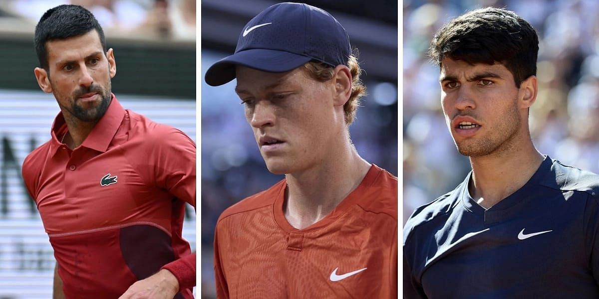 Novak Djokovic (L), Jannik Sinner (C) &amp; Carlos Alcaraz (R) (Image source: GETY)