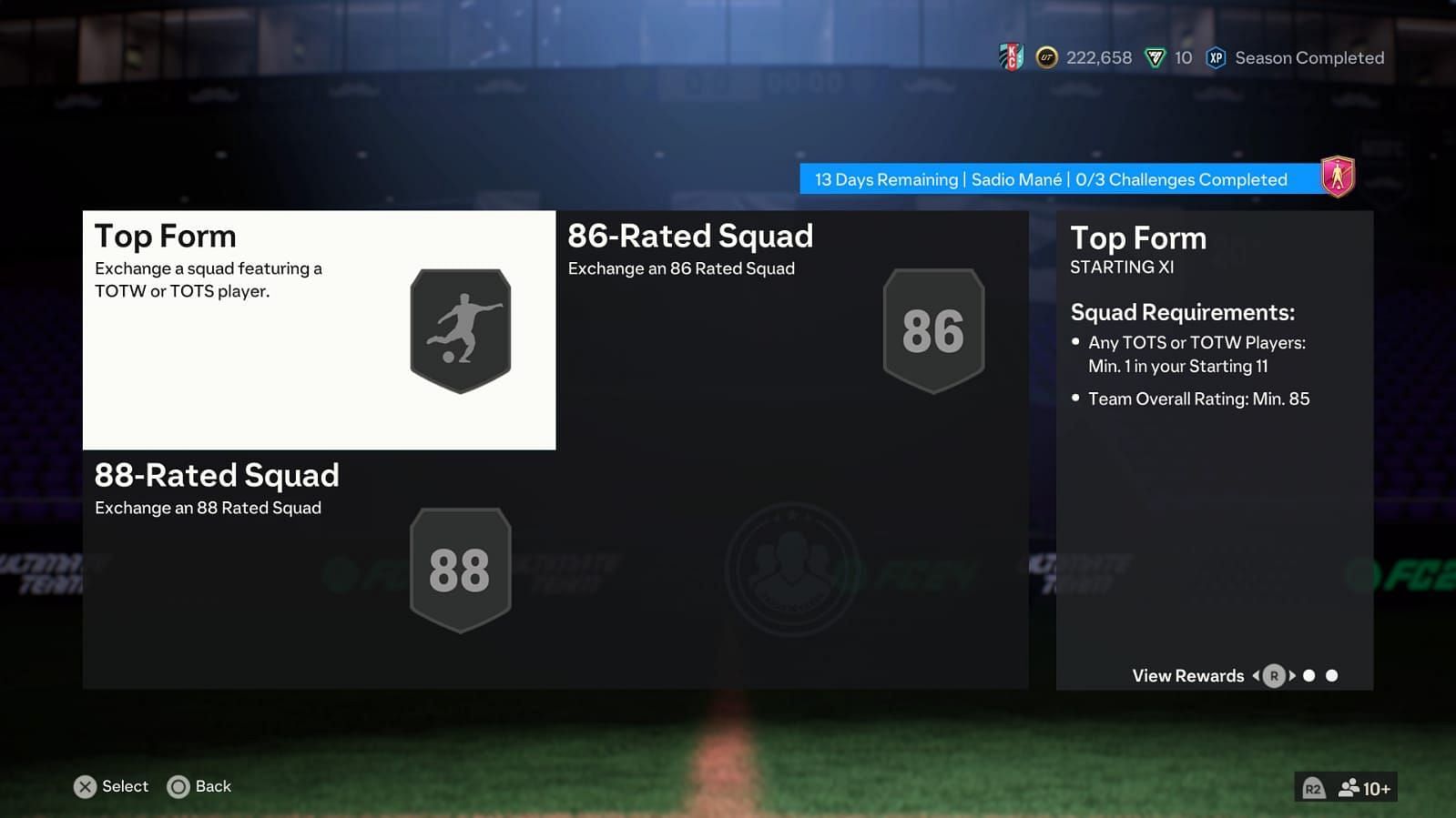 The SBC has three segments (Image via EA Sports)