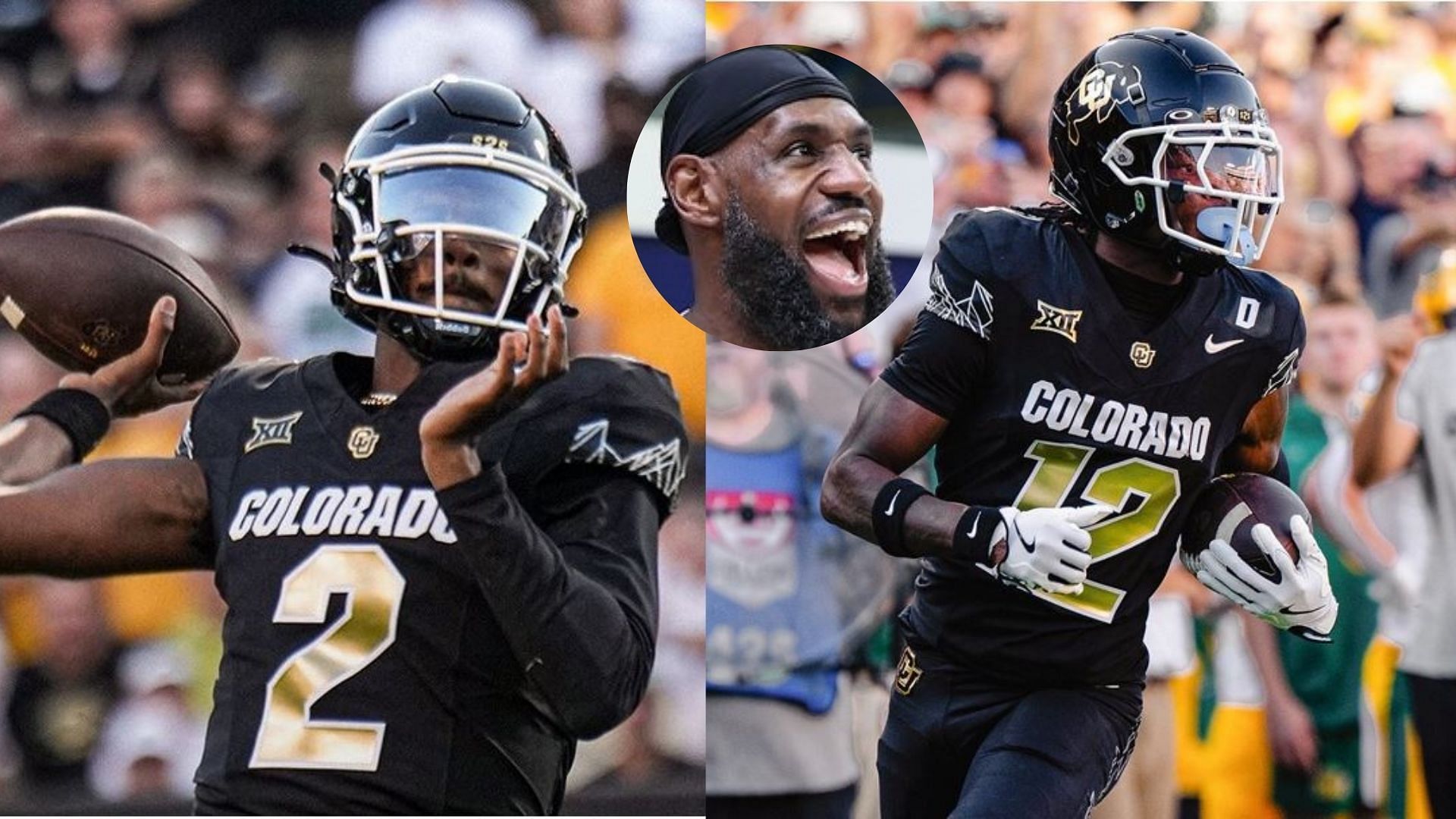 LeBron James impressed by Colorado Buffaloes duo Shedeur Sanders and Travis Hunter. (Photos from Colorado Buffaloes Football and LA Lakers X pages)