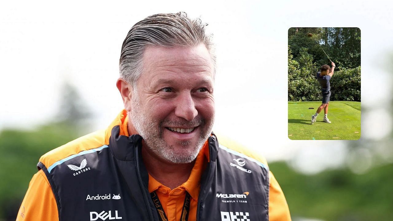 Zak Brown and McLaren F1 driver Lando Norris (Background Image via Getty, Inset via Zak Brown on X)