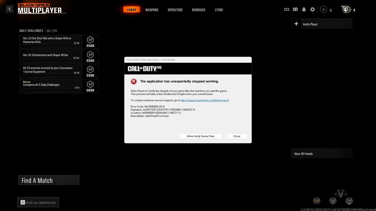 Black Ops 6 error code 0xc0000005(0) N Possible fixes, reasons, and more