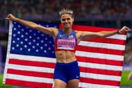 Sydney McLaughlin-Levrone after breaking the world record in women's 400m hurdles finals at the Paris Olympics 2024