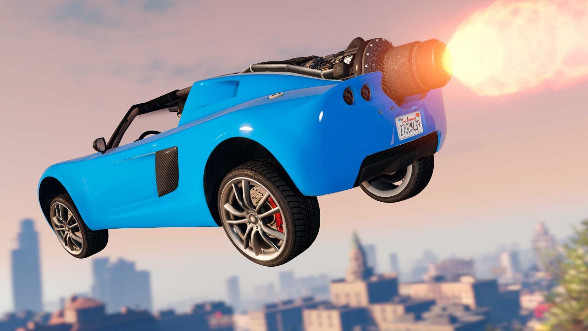 Rocket Voltic&#039;s Rocket Boost in action (Image via Rockstar Games)