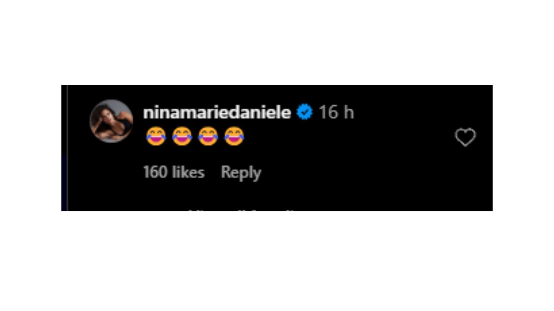 Nina-Marie Daniele&#039;s Instagram comment