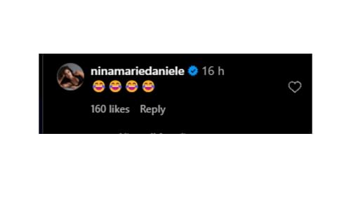 Nina-Marie Daniele's Instagram comment