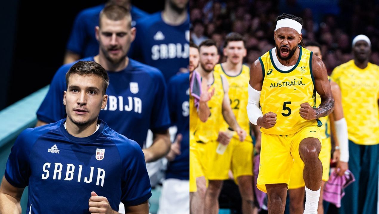 Serbia vs Australia Preview and Prediction for 2024 Paris Olympics Basketball. (Credit: Serbia Basketball, Australia Basketball/X)