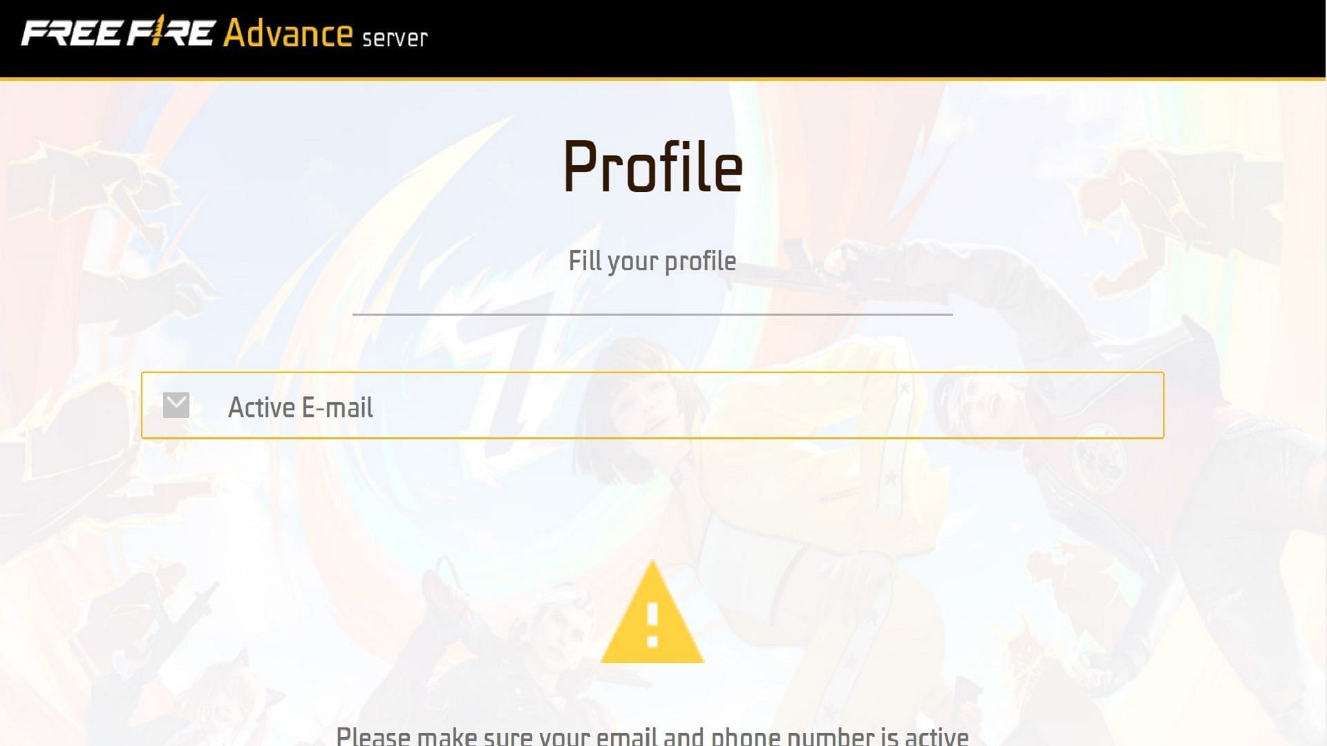 Enter the email address (Image via Garena)