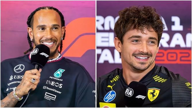 Lewis Hamilton discusses ‘amazing picture’ of him with Ferrari star Charles Leclerc and Frederic Vasseur