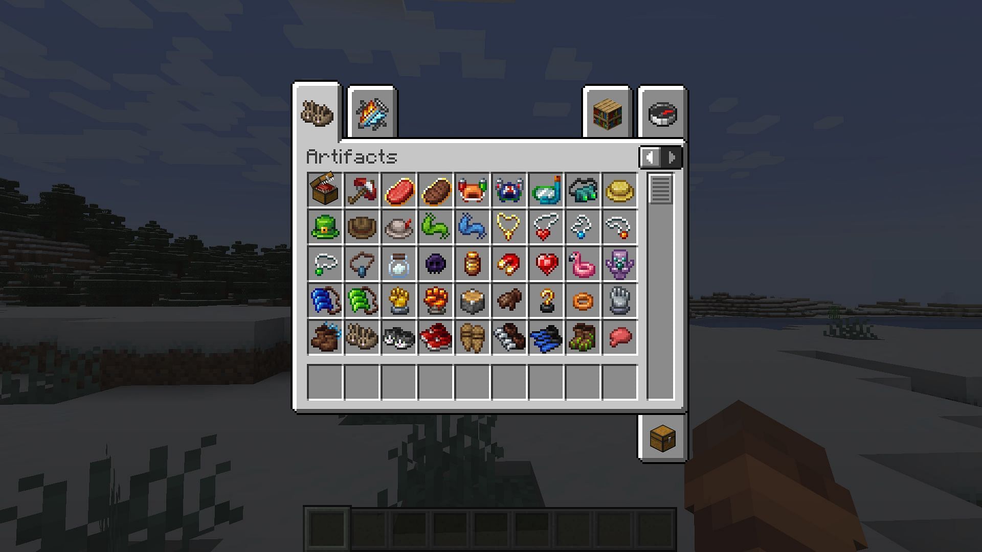 The Artifacts mod adds a huge number of these powerful items to find (Image via Mojang)