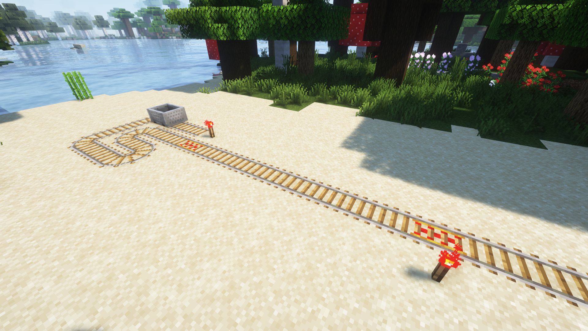 Railways used to be valid means of transportation (Image via Mojang)