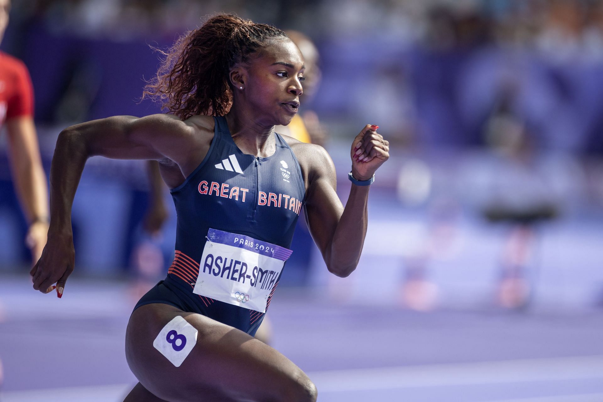 Dina Asher-Smith in the Women&#039;s 200m during the 2024 Olympic Games in Paris, France. (Photo via Getty Images)