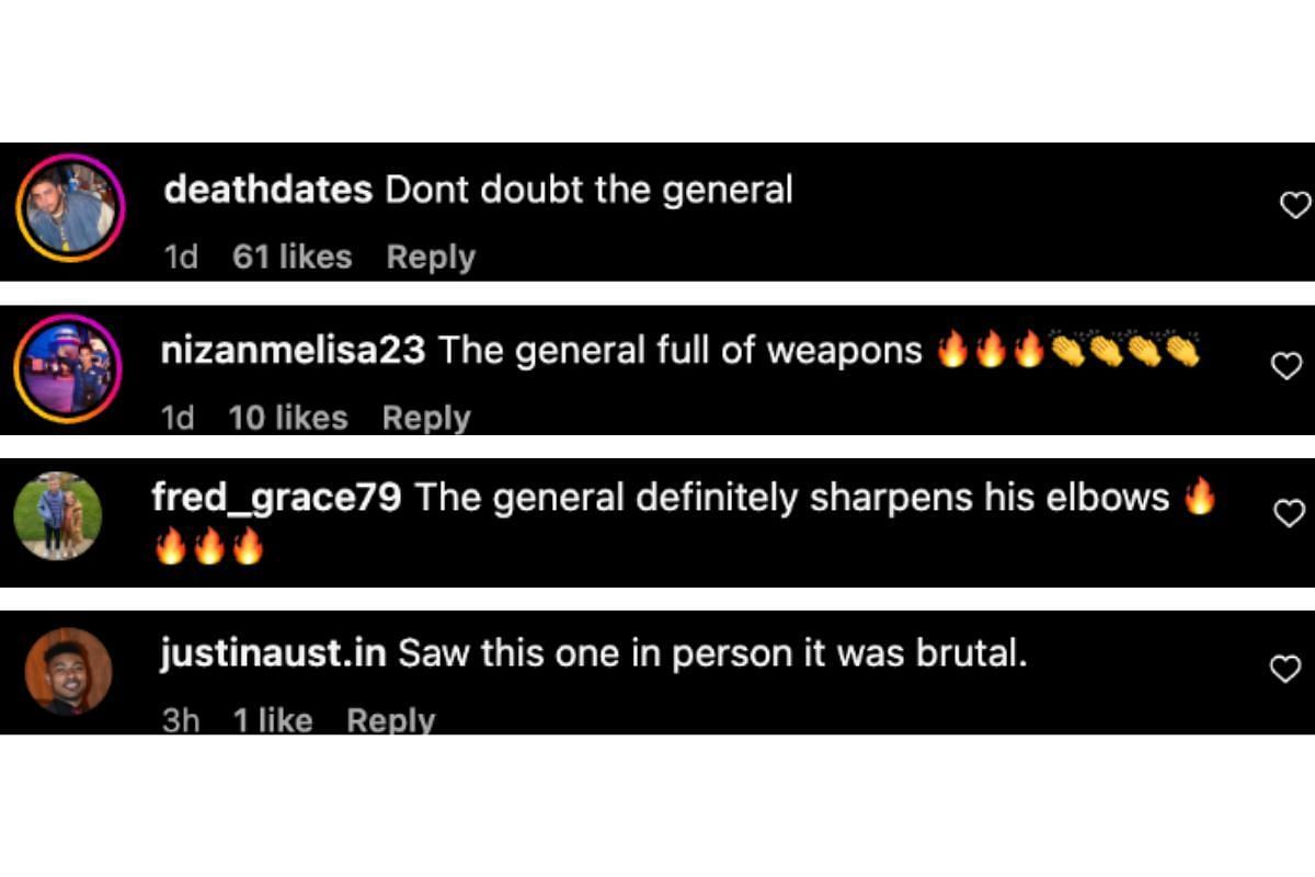 Screenshot of fans&#039; comments