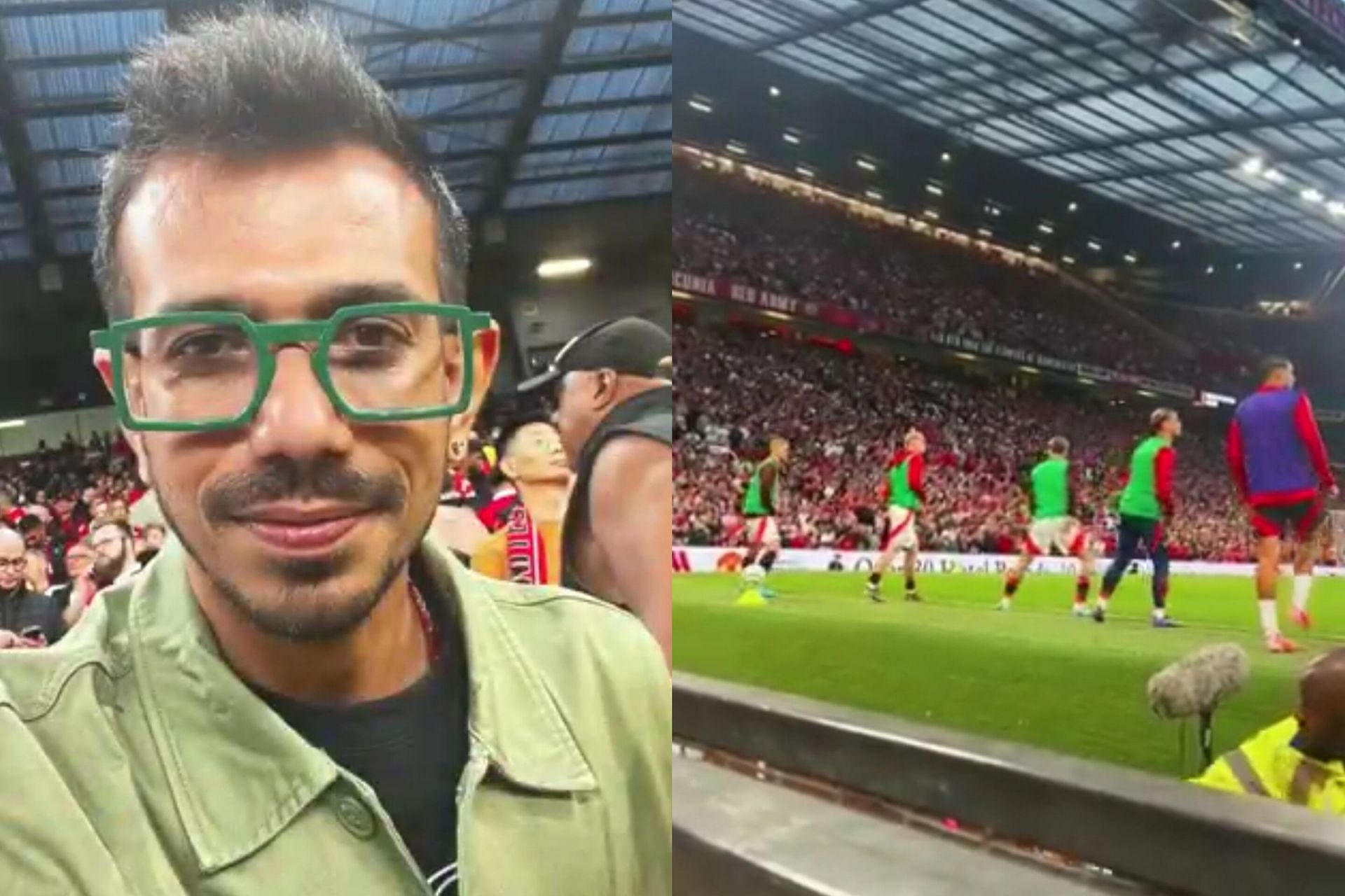 Yuzvendra Chahal enjoys his time at Old Trafford Stadium (Image via X@yuzi_chahal)