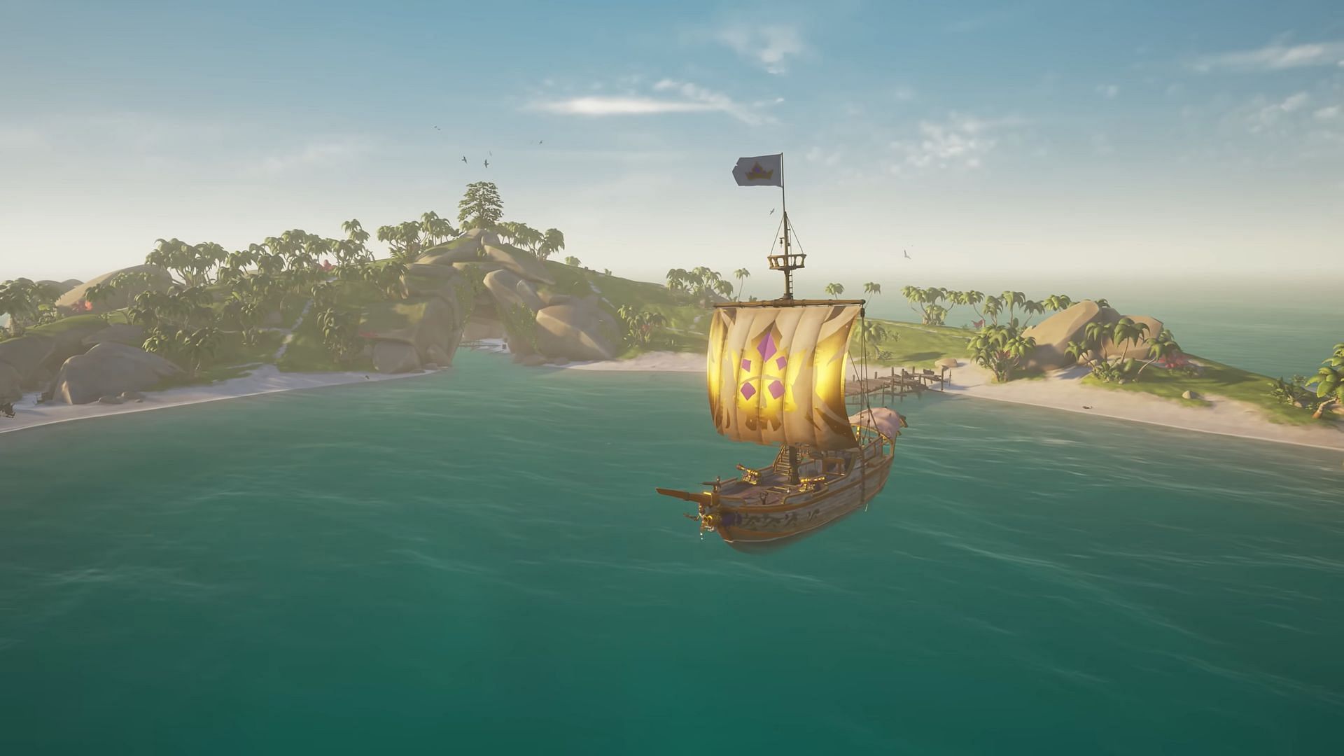 Sloops are the best for solo plays in Sea of Thieves (Image via Rare)