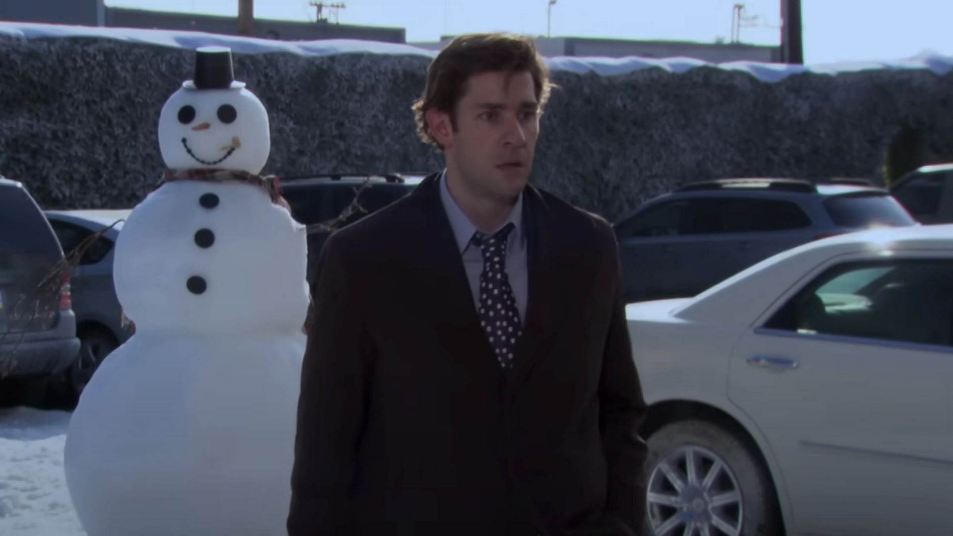 Dwight attacks Jim with snowballs (Image via NBC)