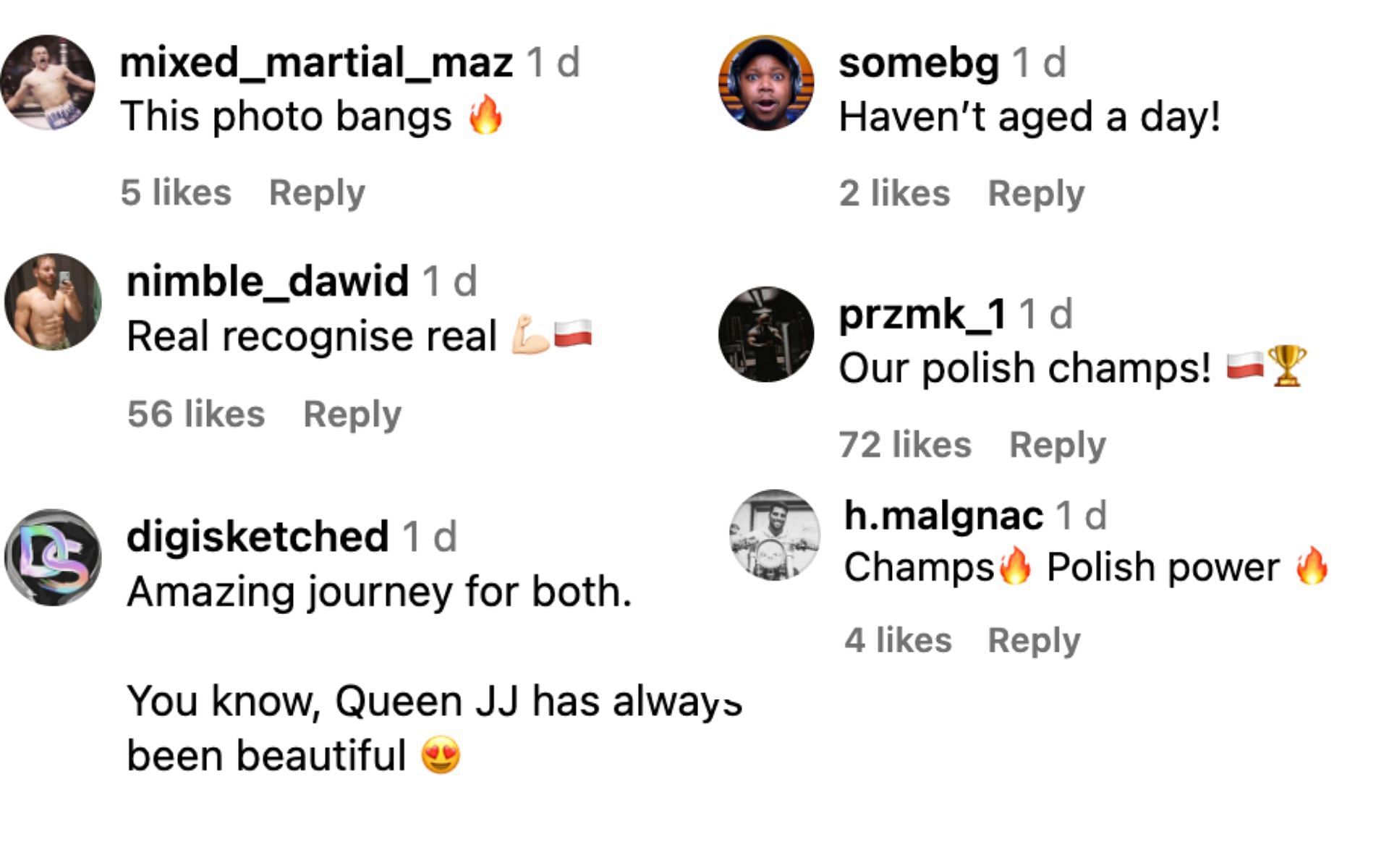 Fans react to Jan Blachowicz&#039;s recent throwback post with Joanna Jedrzejczyk.