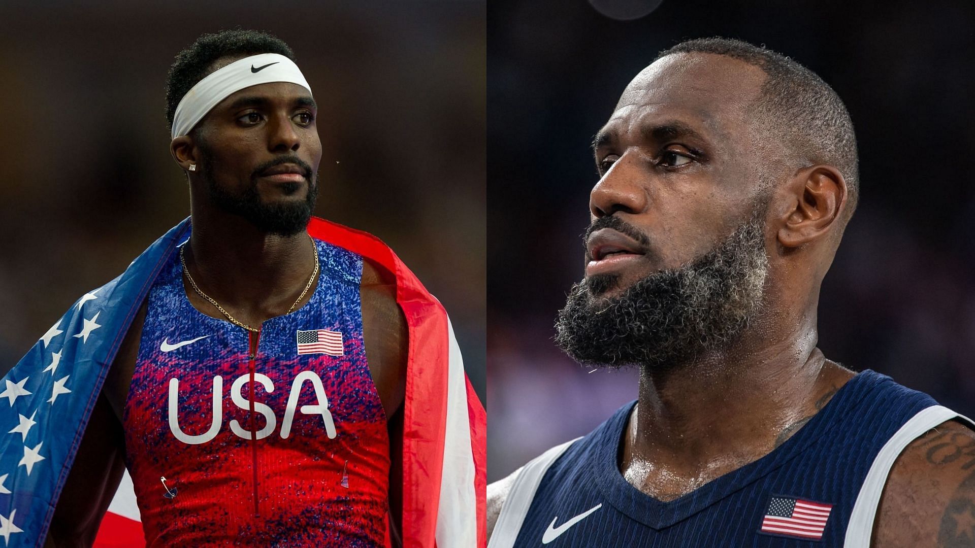 Kenny Bednarek shares his views on LeBron James running a sub 5 minutes mile (Images via Getty)