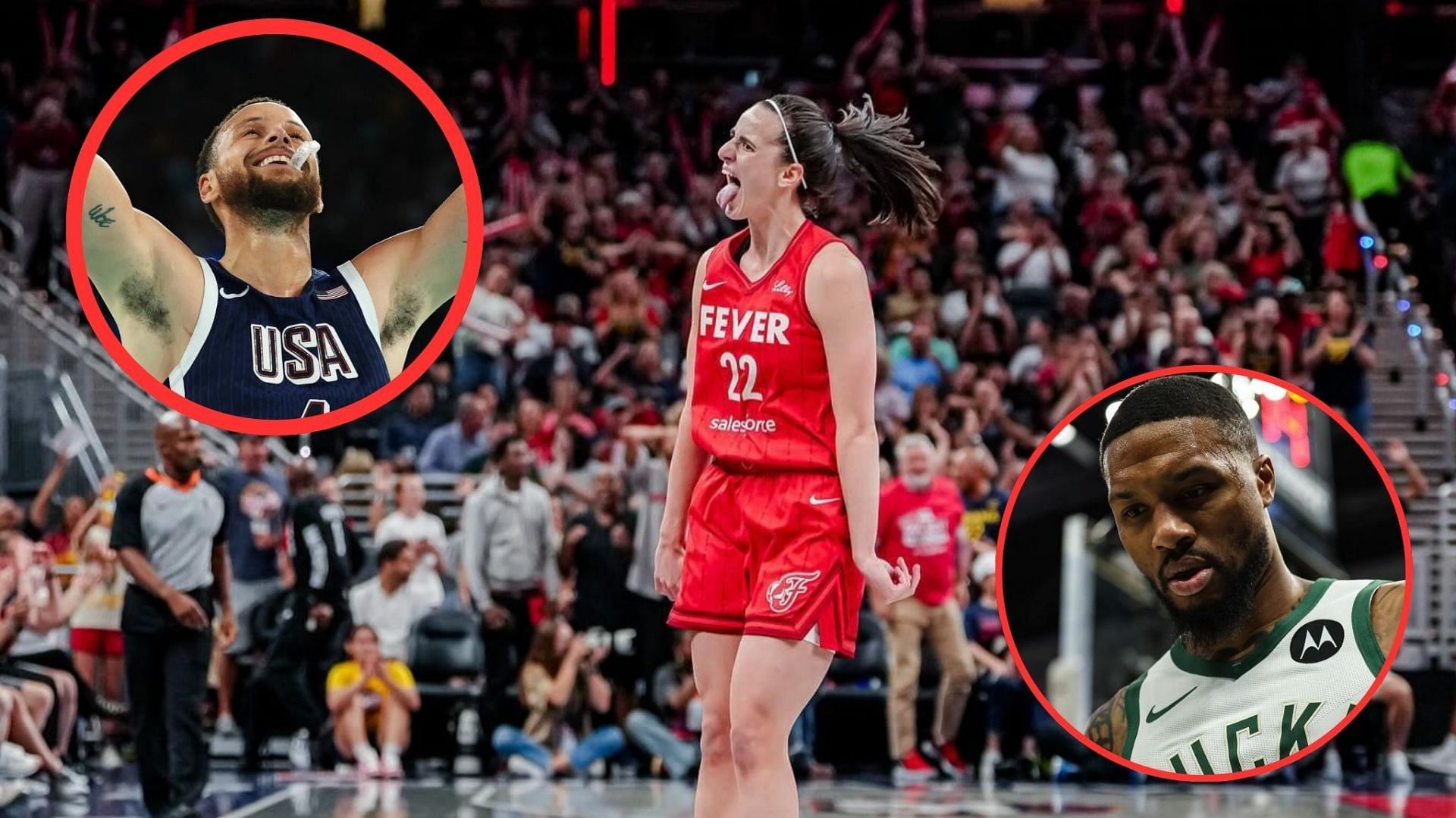 Caitlin Clark is outshooting Steph Curry and Damian Lillard in her rookie season (Photos from the IG pages of the Indiana Fever, Steph Curry and Damian Lillard)