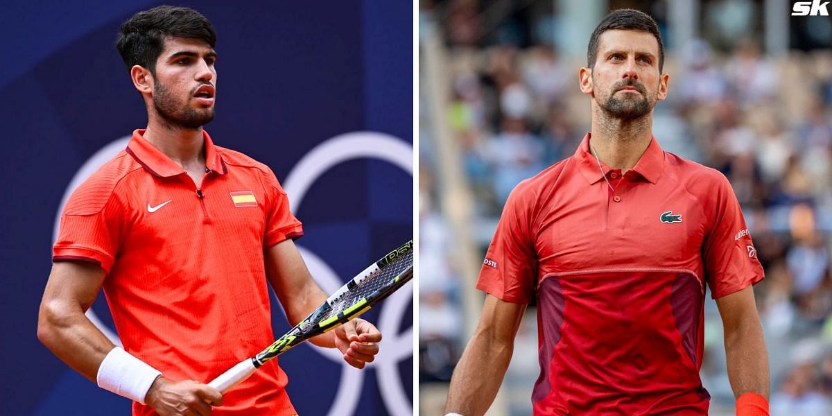 Carlos Alcaraz (L) and Novak Djokovic (R) (Source: Getty)