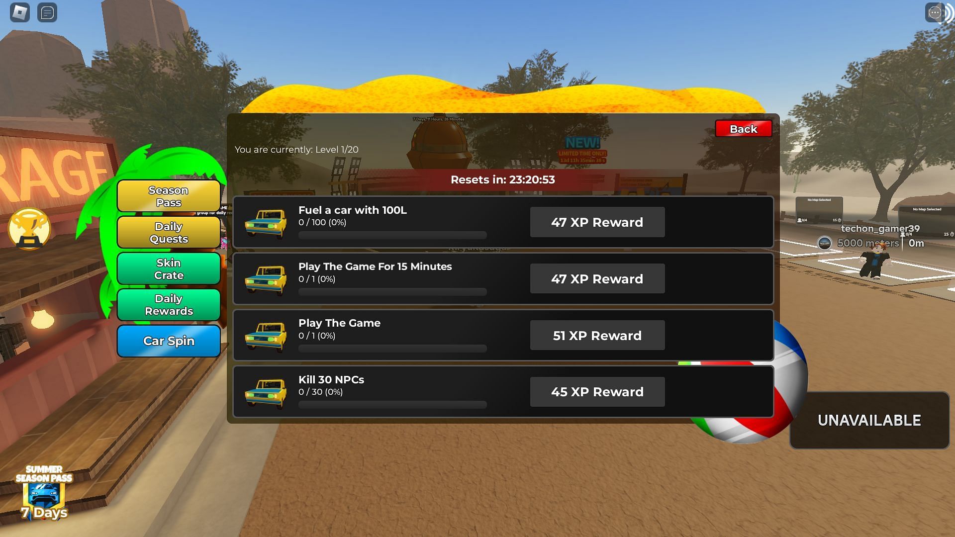 Level up the Season Pass by completing Daily Quests (Image via Roblox)