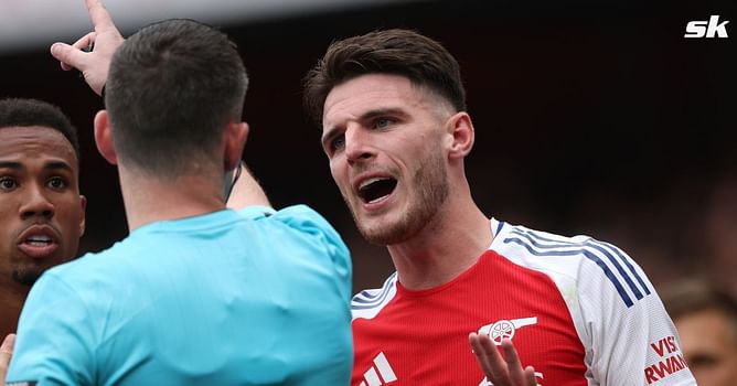 Premier League confirm reason why Arsenal midfielder Declan Rice was sent off against Brighton after fan outrage on social media