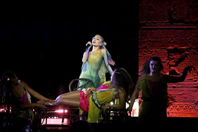 Ariana Grande talks about paparazzi using hand gliders to fly over the set of Wicked with a GoPro