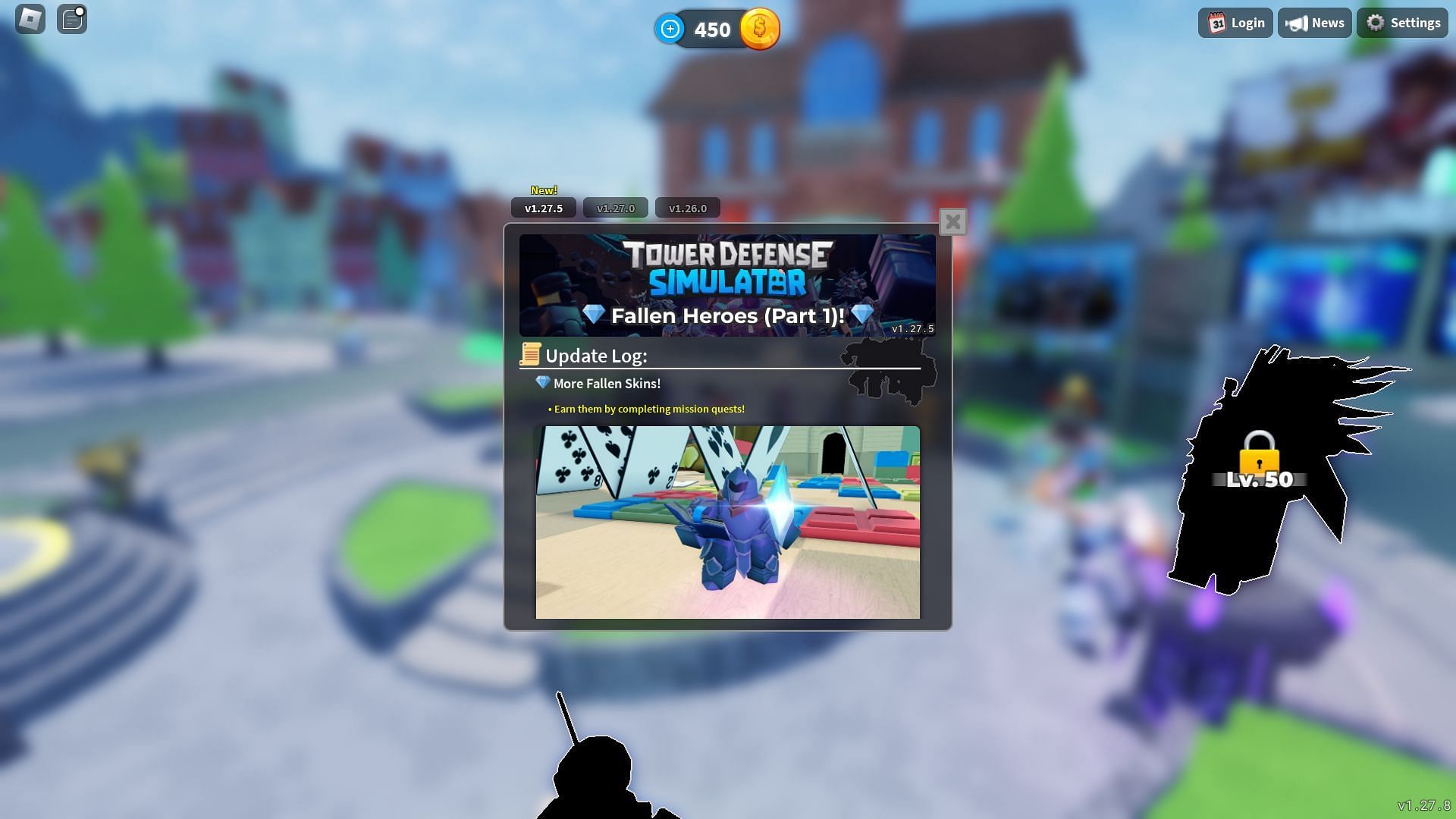 In-game update log (Image via Roblox)