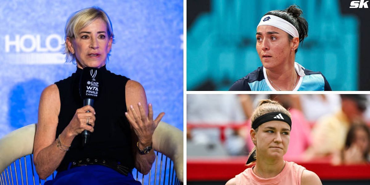 Chris Evert (L) Ons Jabeur (upper-right) &amp; Karolina Muchova (down-right) [Image Source: Getty Images]